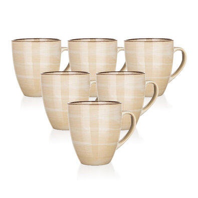 Banquet 6-delni set keramických skodelic PALAS,400 ml, krem