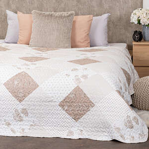 4Home Tagesdecke Beige Patchwork, 220 x 240 cm | 4Home