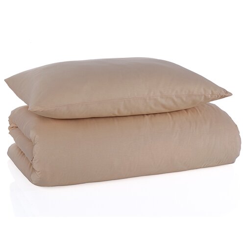 Pościel bawełniana Color jasnobrązowy 140 x 200 cm, 70 x 90 cm