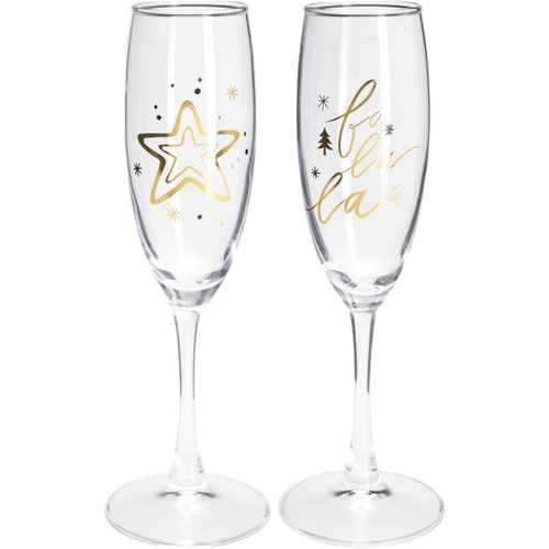 2 db Golden Xmas pezsgőspohár szett 190 ml