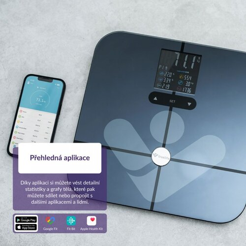 TrueLife FitScale W7 BT waga osobista z bluetooth,czarna