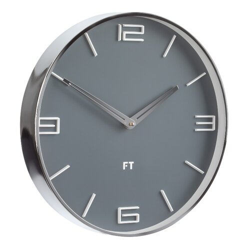 Future Time FT3010GY Flat Grey Designové nástěnné  hodiny, pr. 30 cm
