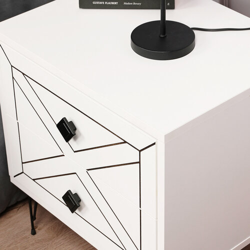 Stolik nocny Luna White