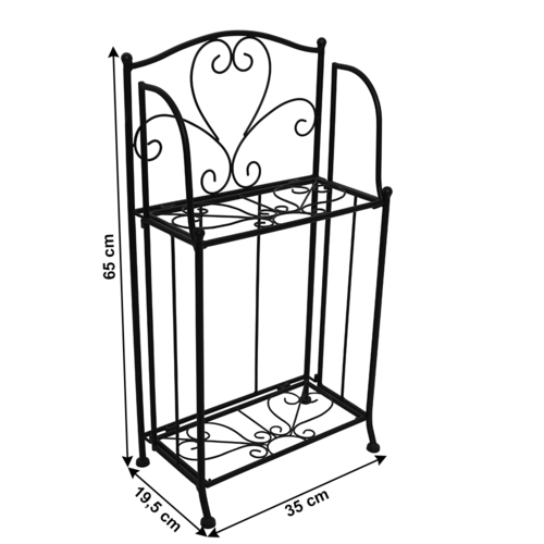 Klappbares Metallregal Manulo, Schwarz