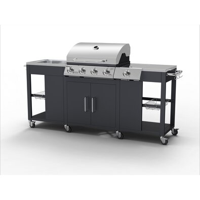 Tepro 3193 Bucătărie de grădină cu grătar pe gazPete rsburg, 198 x 59 x 112 cm