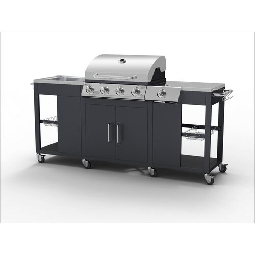 Tepro 3193 Bucătărie de grădină cu grătar pe gazPete rsburg, 198 x 59 x 112 cm