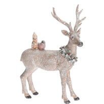 Decorațiune ceramică Deer with animals, 21 x 12x 29 cm