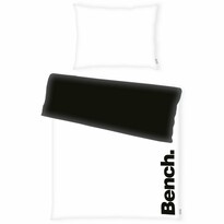 Lenjerie de pat Bench din bumbac alb-negru, 140 x 200 cm, 70 x 90 cm