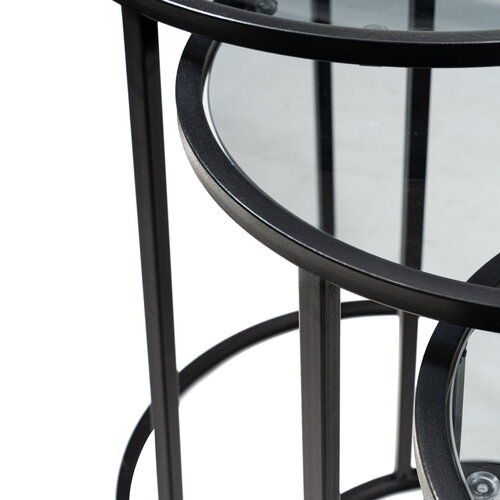 Beistelltisch Alya Black, 3 Stück