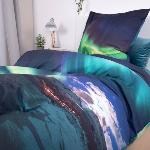 Pamut ágynemét Poláris fény , 135 x 200 cm, 80 x80 cm