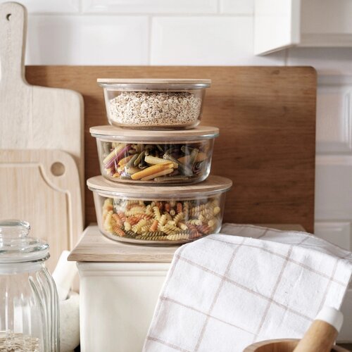 Florina Glasdose mit Bambusdeckel Clavato , 390 ml