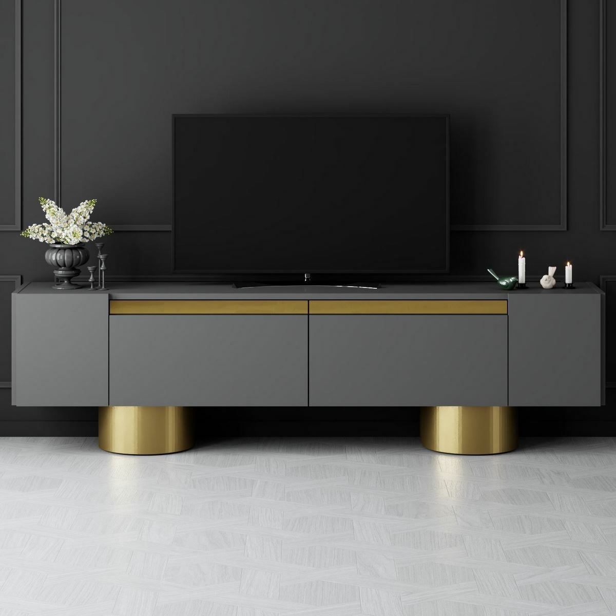 Televízny stolík Bohom Anthracite and Gold
