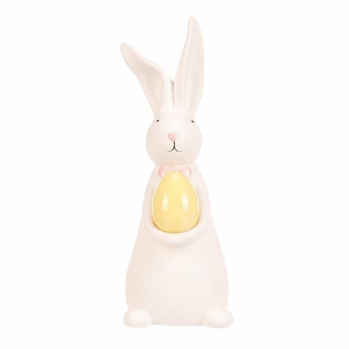 Wielkanocna dekoracja Zajączek z żółtym jajkiem, 8x 7 x 19 cm