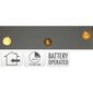 Raffia LED fénylánc, 360 cm, 12 gömb, átmérő 6 cm, időzítővel