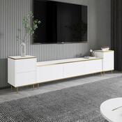 TV-Lowboard mit Schränken Imej White and Gold