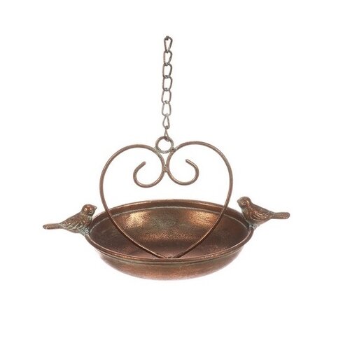 Adăpătoare metalică suspendată Romance, 15 x 15 x12 cm, culoare cupru