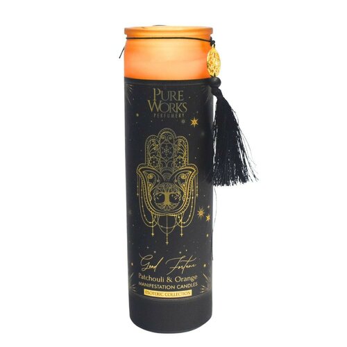 Arome Organska sveča Patchouli&Orange 300 g v barvnem visokem kozarcu s trakom