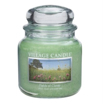 Village Candle Vonná svíčka ve skle, Zelená louka - Fields of Clover, 397 g