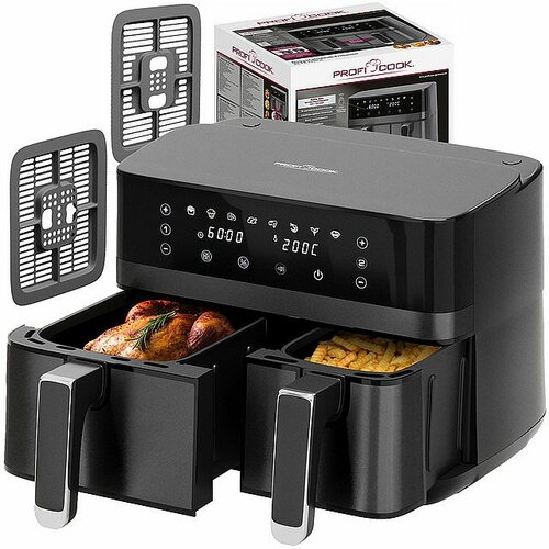 ProfiCook FR 1295 H dvojitá horkovzdušná fritéza, 9 l - thumb (4)