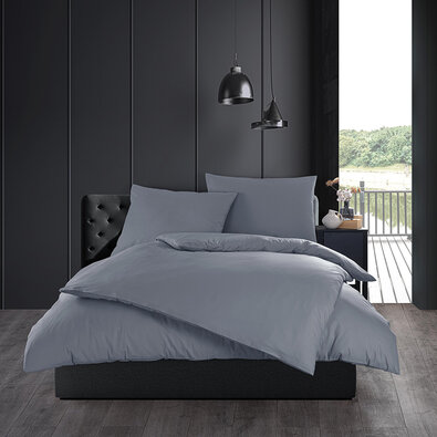 Lenjerie de pat din bumbac Color gri, 140 x 200cm, 70 x 90 cm