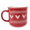 Božični keramični lonček Christmas heart II rdeč,450 ml