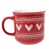 Świąteczny kubek ceramiczny Christmas heart II czerwony, 450 ml