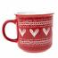 Božični keramični lonček Christmas heart II rdeč,450 ml