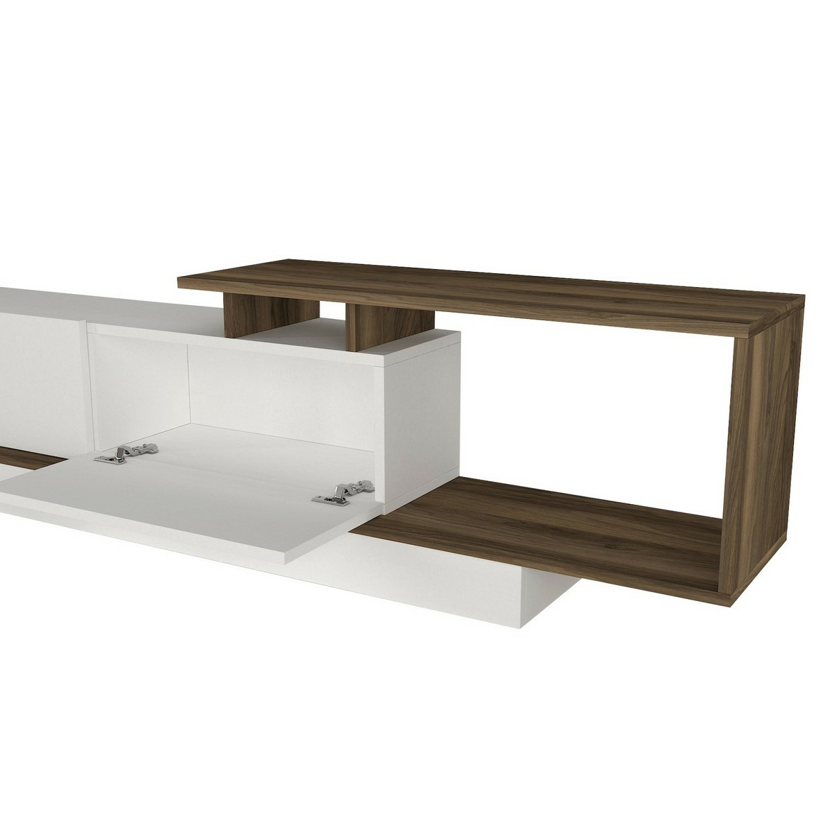 Televízny stolík s policou Asos White and Walnut