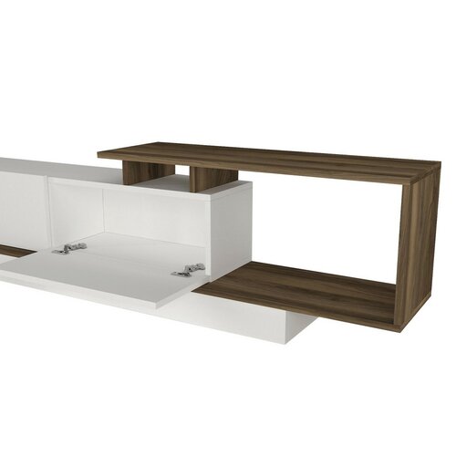 Televízny stolík s policou Asos White and Walnut