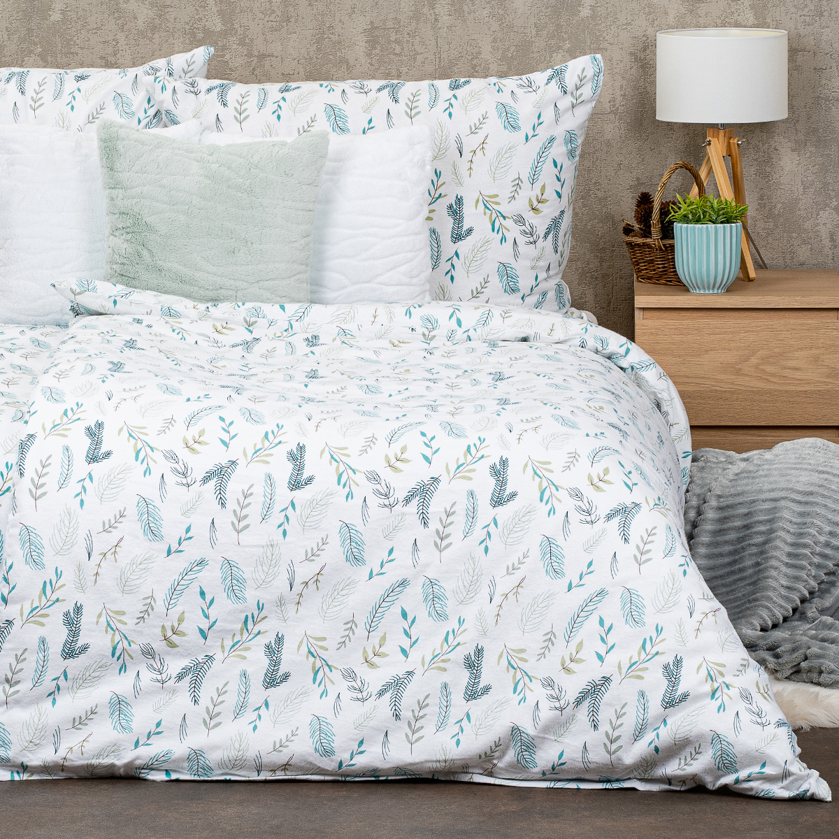 4Home Flanelowa pościel Pine, 160 x 200 cm, 70 x80 cm, 160 x 200 cm, 70 x 80 cm