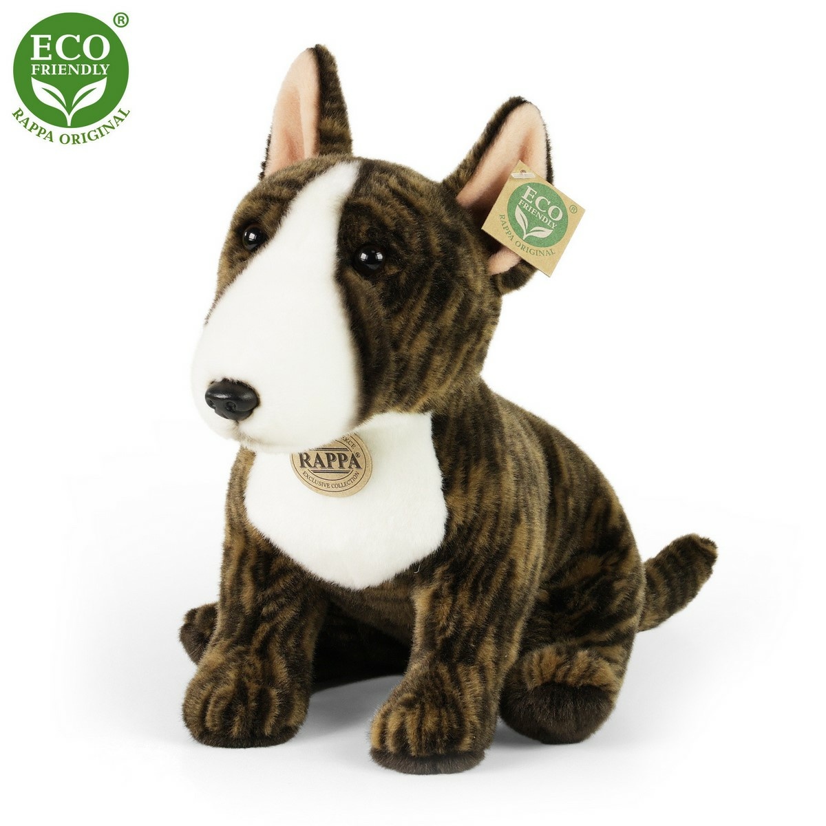 Jucărie pluș Bull Terrier englezesc Rappa, 30 cmECO-FRIENDLY