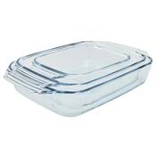 Pyrex Súprava sklenených pekáčov 3 ks, 1,4 l + 3 l + 4 l
