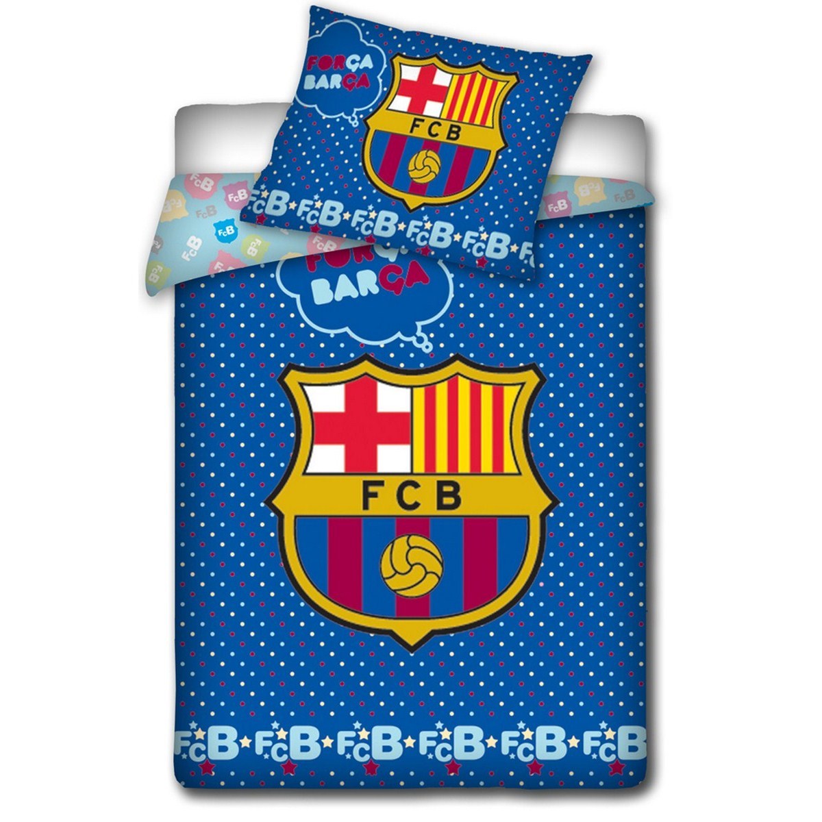 TipTrade detské obliečky do postieľky FC Barcelona, 100 x 130 cm, 40 x 60 cm