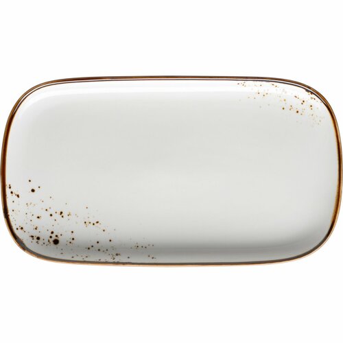 Mäser Obdélníkový tác Pintar White hnedé bodky 25x 14 x 2 cm