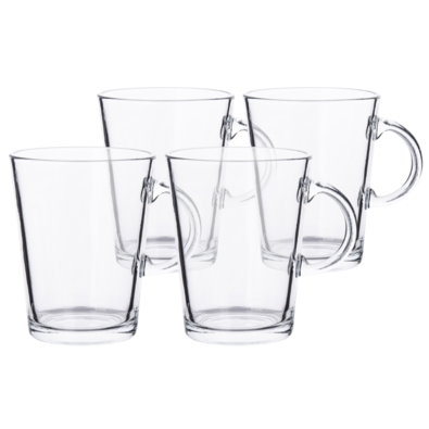 Altom Sklenený hrnček Atena 420 ml, sada 4 ks