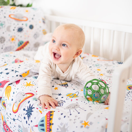 4Home Lenjerie de pat din bumbac pentru copii Cosmic Adventure, 100 x 135 cm, 40 x 60 cm