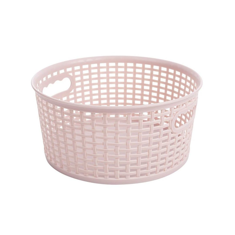 Okrúhly košík RATTAN CLASSIC 4,5 l, ružová