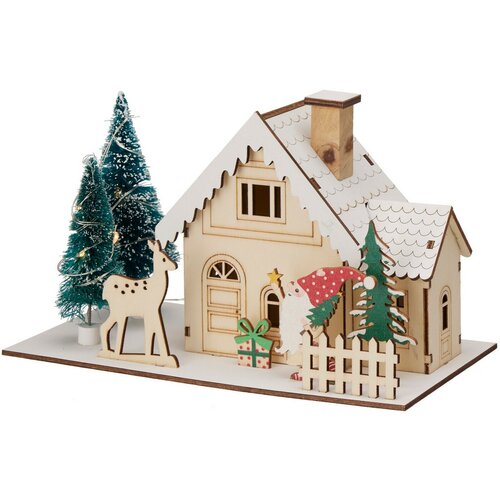 Dekoracja świąteczna LED Domek zimowy, 20 x 10 x 12,5 cm, dekor 2