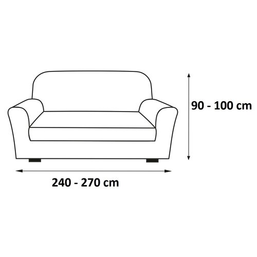 Luksusowy pokrowiec na kanapę Andrea, brązowy, 240 - 270 cm
