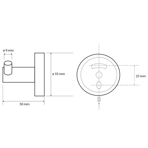 SAPHO XB203 X-Round Black dupla horog, fekete