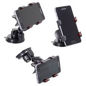 Suport pentru telefon / GPS pe ventuză Compas Double Clips, negru