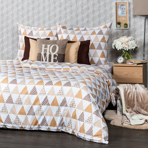 4Home Bettwäsche Triangel Beige mikro, 140 x 200 cm, 70 x 90 cm