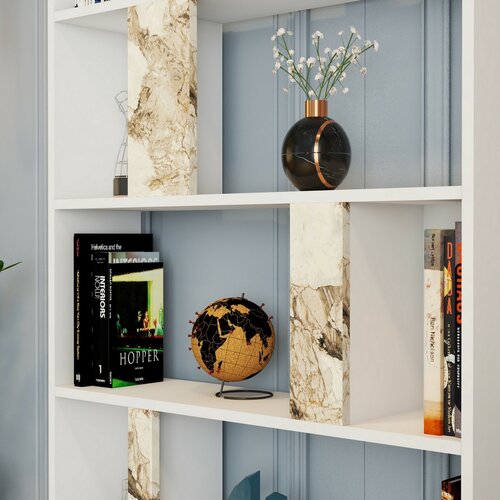 Biblioteczka Lime White Marbel and White