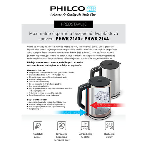 Philco PHWK 1700 czajnik bezprzewodowy, 1,7 l