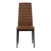 Scaune de sufragerie CORIA DINING, piele ecologică negru, 6 bucăți