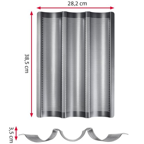 Formă perforată Westmark pentru 3 baghete Long, 38 cm