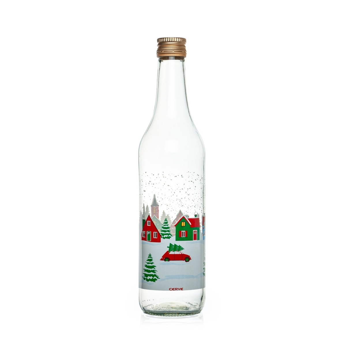 Cerve Sklenená fľaša s viečkom Snow Village 0,5 l