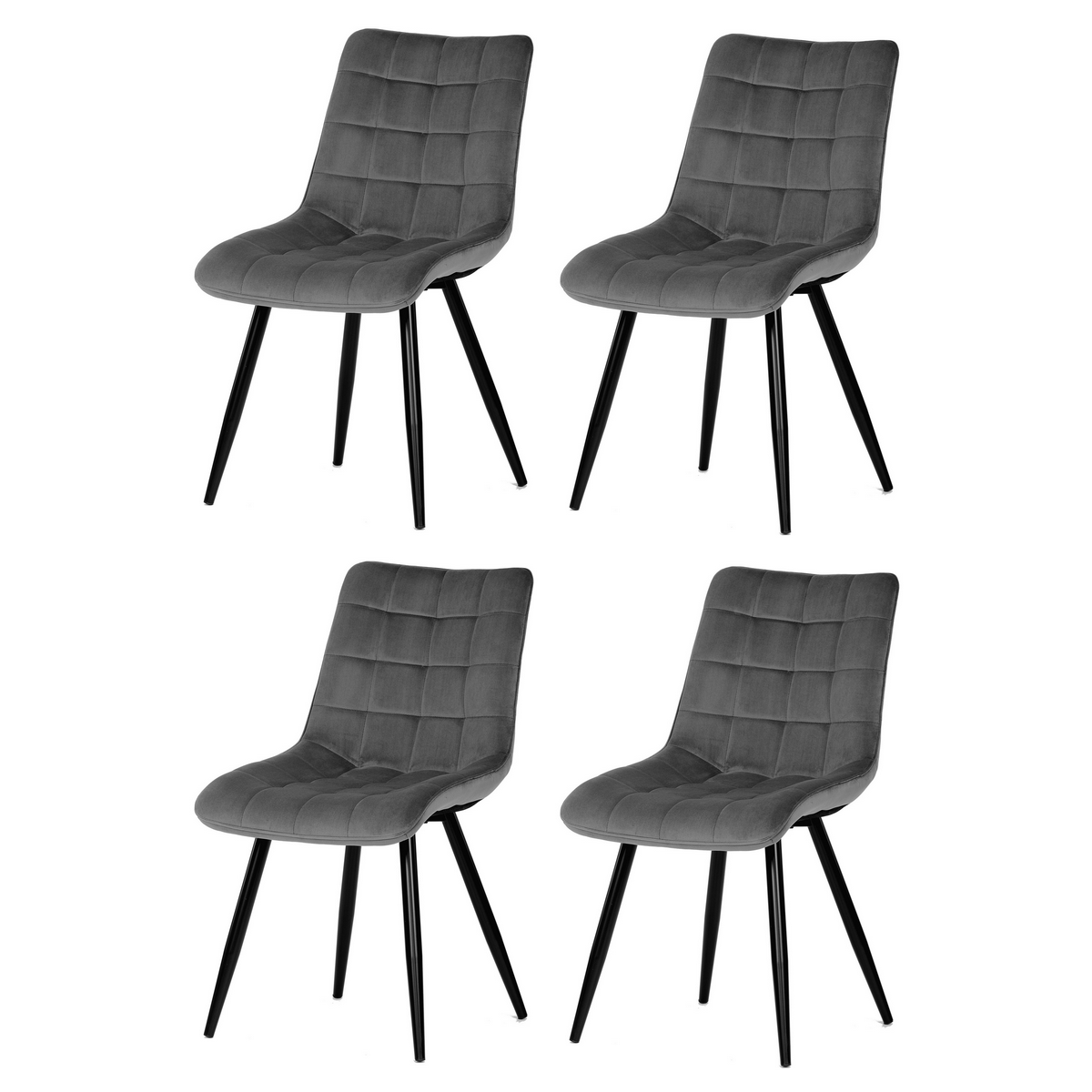 Zestaw krzeseł do jadalni CT-384 GREY4, 4 szt.
