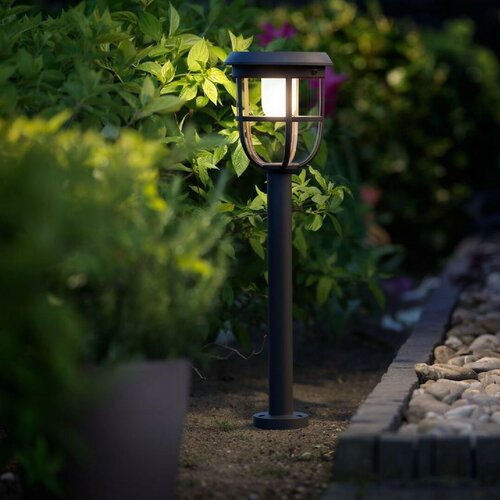 Philips Radii UltraEfficient słupek ogrodowy LED zpanelem słonecznym 1,3 W 3000 K 60 cm, czarny