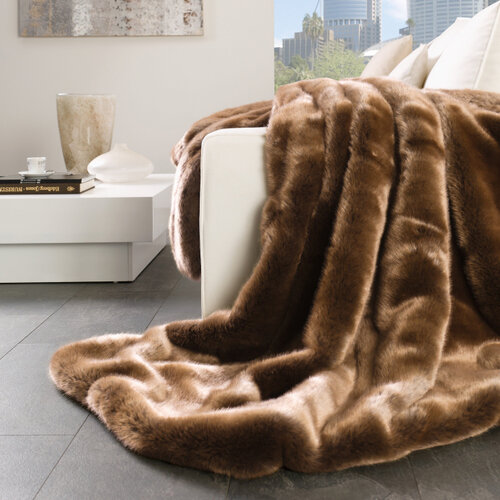 Bugatti szőrme pléd 3286 barna, 140 x 200 cm